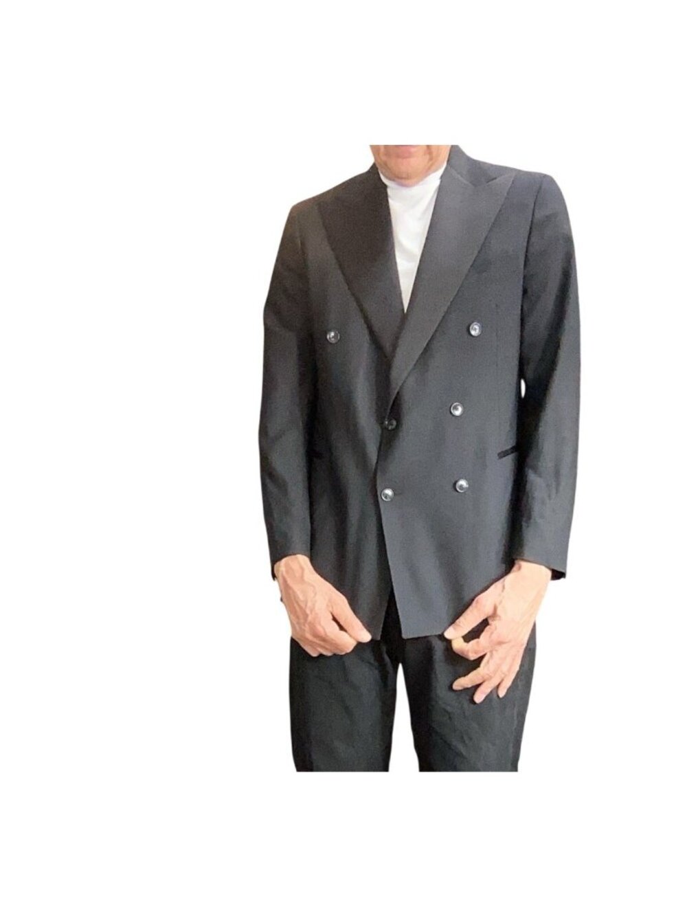 Todd Snyder Black Double-Breasted Tuxedo Suit Jacket*Italy*Italian Wool*42R*EUC